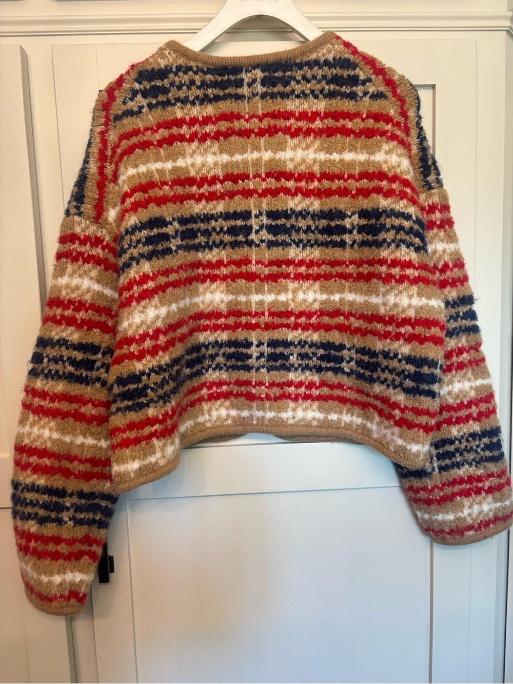 J. Crew Sweater Lady Cardigan Jacket Knit plaid bouclé yarn Fall Vtg Inspired L - Picture 3 of 10